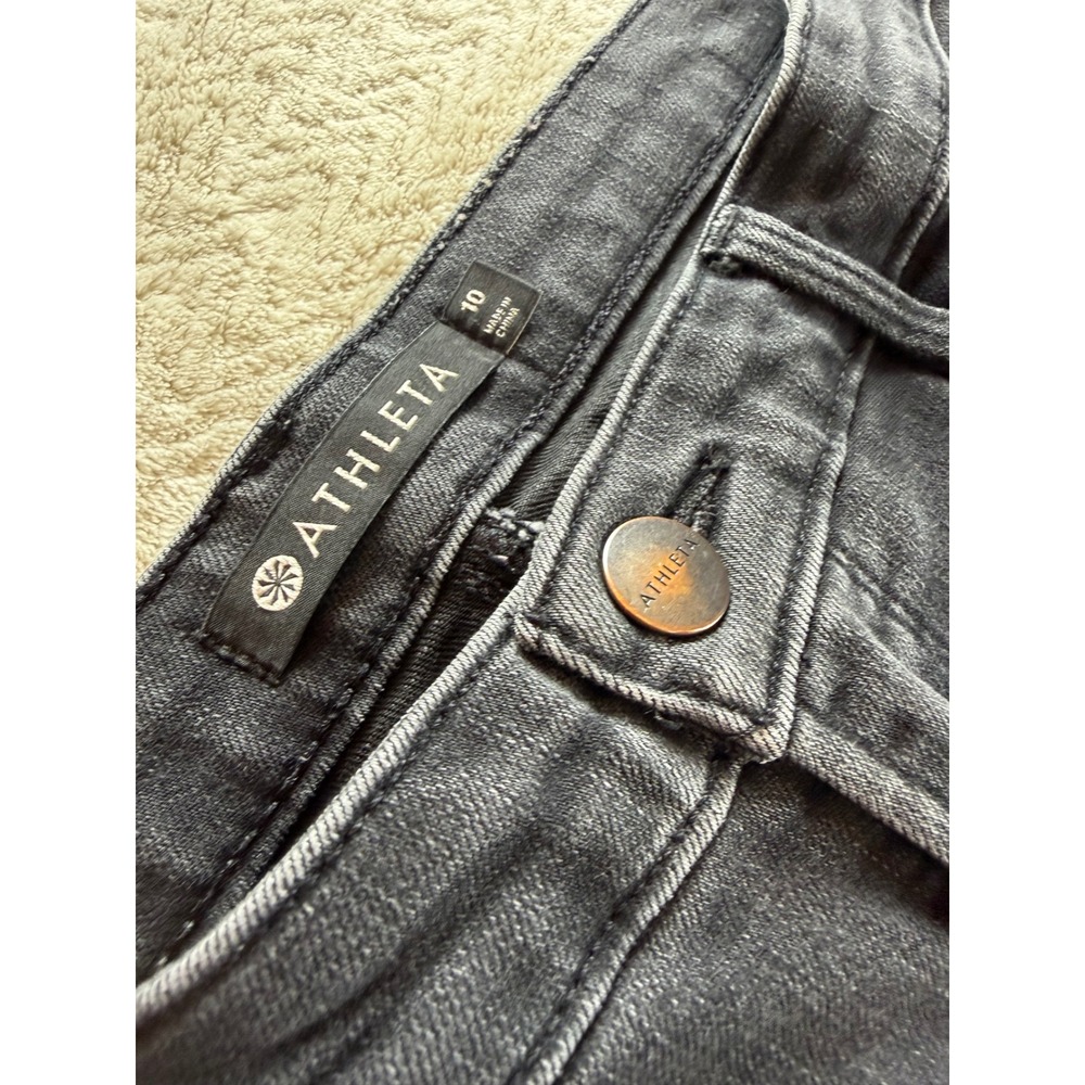 Athleta Sculptek Straight Leg Jeans Washed Black Denim Size 10 RN 54023 - Picture 2 of 16